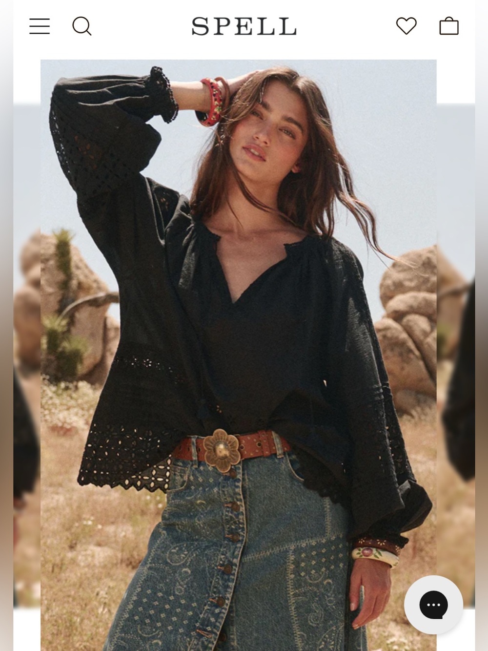 New Spell Love in the Afternoon Lace Blouse in black M